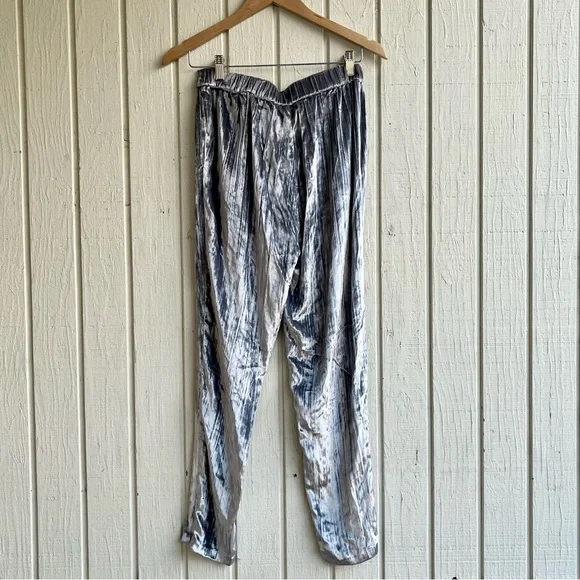 J Brand Crushed Velvet Silk Pull On Pants in Dark Whistle - Picture 3 of 8